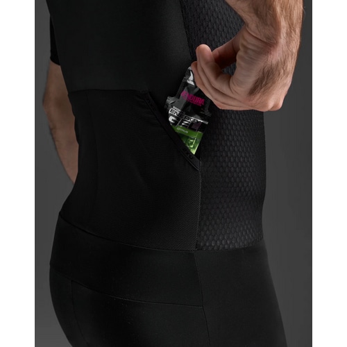 2XU ( ツータイムズユー ) トライスーツ AERO HEX SLEEVED TRISUIT ( エアロ ヘックス スリーブ トライスーツ ) ブラック/ホワイト S