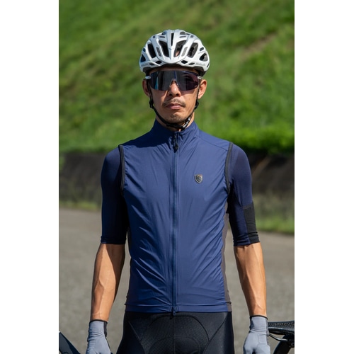 KAPELMUUR ( カペルミュール ) ベスト・ジレ ストレッチウインドベスト リップストップ バックポケット付き ネイビー S