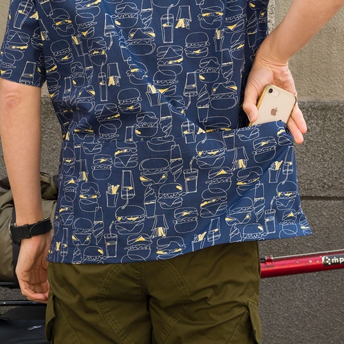 rin project ( リンプロジェクト ) Tシャツ・カジュアルウェア サイクリストアロハ バーガー ネイビー M