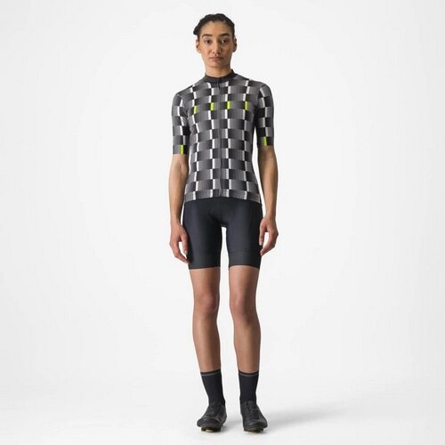 CASTELLI ( カステリ ) 半袖ジャージ DIMENSIONE JERSEY ( ディメンション ジャージ ) ブラック/ホワイト-エレクトリックライム S レディース