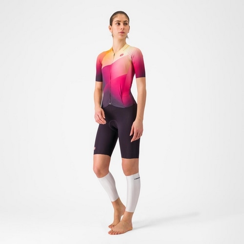 CASTELLI ( �J�X�e�� ) �g���C�X�[�c FREE SANREMO 3 W SUIT SHORT SLEEVE ( �t���[ �T������ 3 �E�B�����Y �X�[�c �V���[�g�X���[�u ) �_�[�N�i�C�g�V�F�C�h/�r�r�b�h�I�����W XS ���f�B�[�X