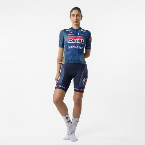 CASTELLI ( カステリ ) 半袖ジャージ COMPETIZIONE 4 W JERSEY ( コンペティツィオーネ 4 ウィメンズ ジャージ ) ブルー/エレクトリックライム XS レディース