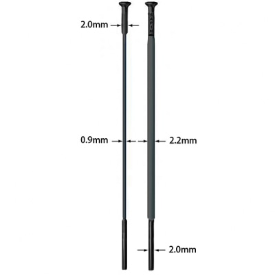  SAPIM ( サピム ) スポーク CX-RAY STRAIGHT ( シーエックスレイ ストレート ) ネジ･ニップル無し 14G 1本 ブラック 310mm 