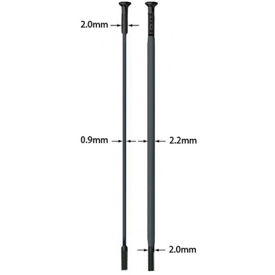 SAPIM ( サピム ) スポーク CX-RAY STRAIGHT ( シーエックスレイ ストレート ) 14G 1本 ブラック 290mm 