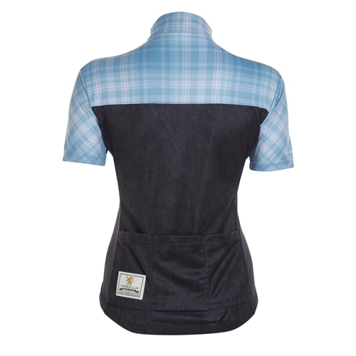 KAPELMUUR ( カペルミュール ) レディース 半袖 ジャージ チェックプリント ライト ブルー 36