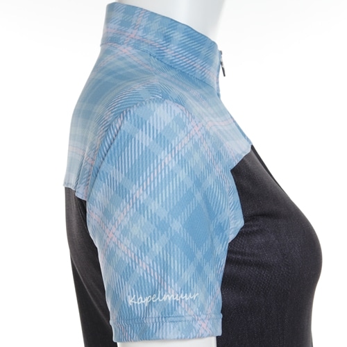 KAPELMUUR ( カペルミュール ) レディース 半袖 ジャージ チェックプリント ライト ブルー 36