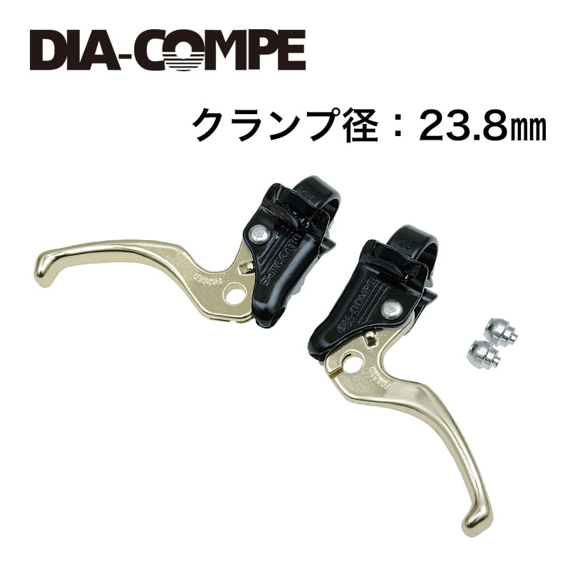 DIA-COMPE(ダイアコンペ)MX122 レバー L/R ブラック/ゴールド 23.8mm| 自転車・パーツ・ウェア通販 | ワイズロードオンライン