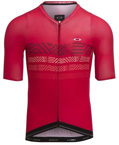  OAKLEY ( オークリー ) 半袖ジャージ ENDURANCE JERSEY ( エンデュランス ジャージ ) レッド ライン M 