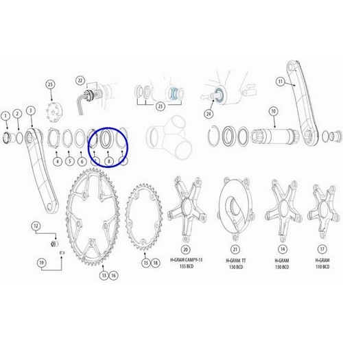 CANNONDALE ( キャノンデール ) リペアパーツ KIT BEARING BB-SI用 ( キットベアリング BB-SI用 ) ブルー 2PCS 