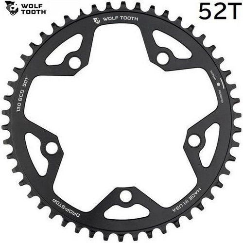 WOLFTOOTH ( ウルフトゥース ) チェーンリング 130BCD 5 BOLT CHAINRING ( 130BCD 5 ボルト チェーンリング  ) 52T | 自転車・パーツ・ウェア通販 | ワイズロードオンライン