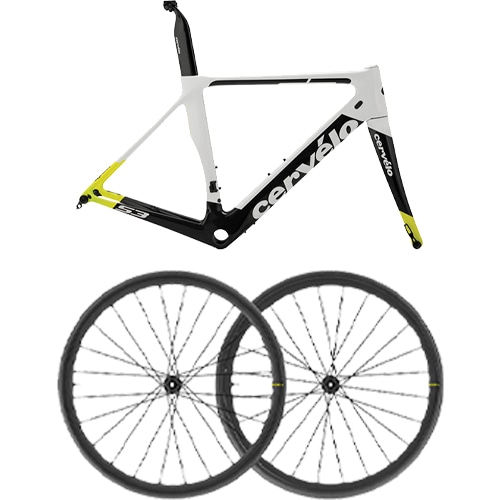  【セミオーダーキット】 CERVELO ( サーベロ ) S3 DISC フレームセット ホワイト / ブラック 56 & MAVIC ( マヴィック ) KSYRIUM エリート ディスクブレーキ 