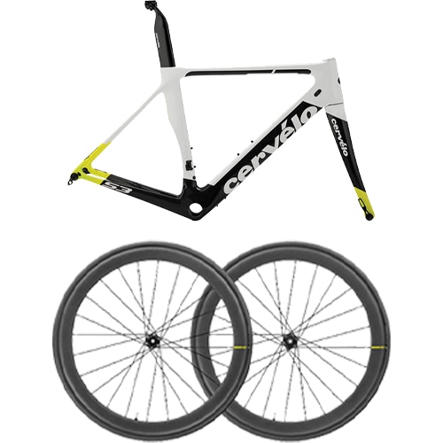  【セミオーダーキット】 CERVELO ( サーベロ ) S3 DISC フレームセット ホワイト / ブラック 56 & MAVIC ( マヴィック ) COSMIC プロ カーボン ディスク 