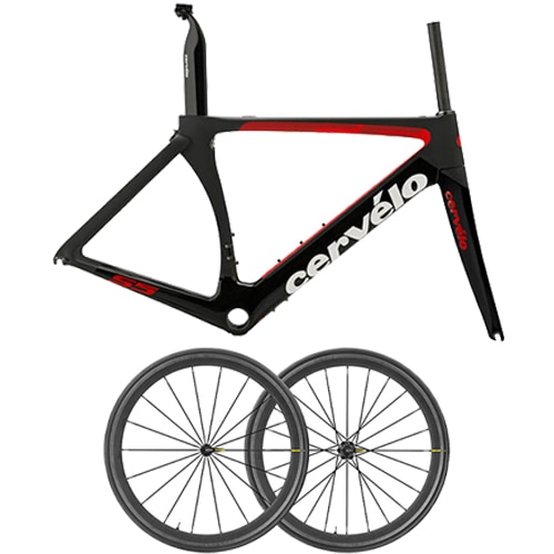 【セミオーダーキット】 CERVELO ( サーベロ ) S5 フレームセット ブラック / レッド 56 & MAVIC ( マヴィック ) COSMIC ( コスミック ) プロ カーボン SL 