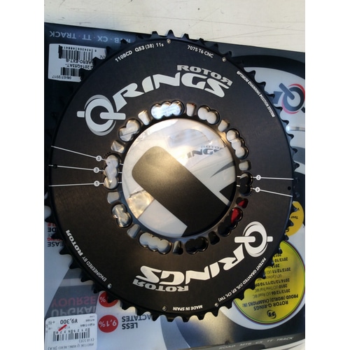 ROTOR SYSTEM ( ローターシステム ) チェーンリング Q-RING SHIMANO 5ARM OUTER ( Q-RING シマノ  5ARM アウター ) ブラック 110S 53T