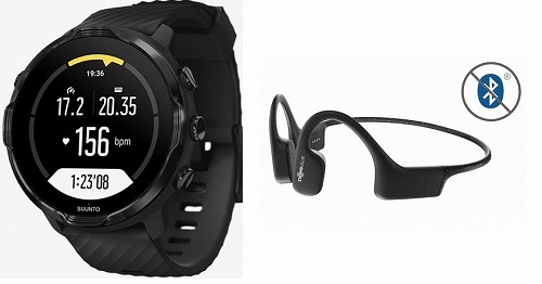 SUUNTO 7 オールブラック + AFTERSHOKZ XTRAINERZ ( エックストレーナース ) ブラック ダイヤモンド