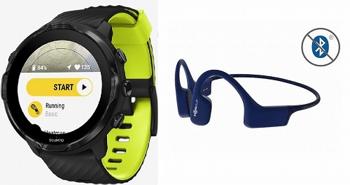 SUUNTO 7 ブラック / ライム + AFTERSHOKZ XTRAINERZ ( エックストレーナース ) サファイア ブルー