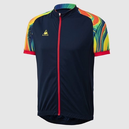  Le coq sportif ( ルコックスポルティフ ) 半袖ジャージ 越谷 QCMQGA40 DREAM VIBE SS JERSEY ( ドリーム ヴァイブ ショートスリーブ ジャージ ) ネイビー M 