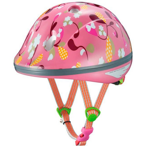 OGK KABUTO ( オージーケーカブト ) キッズ用ヘルメット PEACH KIDS 【越谷特価品】 ( ピーチキッズ ) リーフピンク キッズサイズ ( 47-51cm )