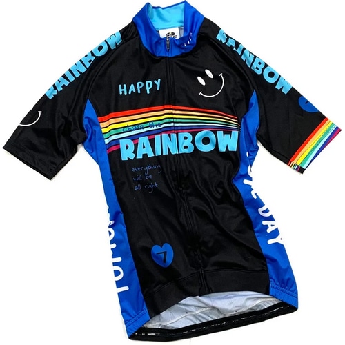 7-ITA ( セブンアイティエー ) 半袖ジャージ RAINBOW SMILE III LADY JERSEY ( レインボー スマイル III レディース ジャージ ) ブラック S レディース