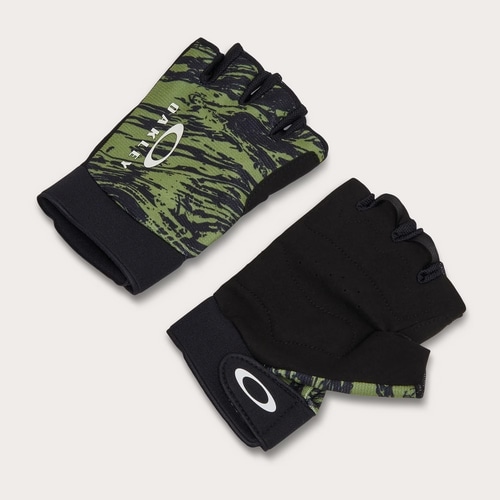 OAKLEY ( オークリー ) 指切りグローブ SEEKER FINGERLESS GLOVE ( シーカー フィンガーレス グローブ ) デュアリティスワール グリーン/ブラック S