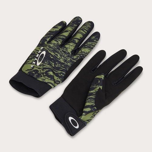OAKLEY ( オークリー ) 指付き・フルフィンガーグローブ SEEKER MTB GLOVE 【オンライン専売】 ( シーカー MTB グローブ ) デュアリティスワール グリーン/ブラック M