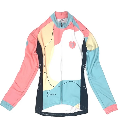 7-ITA ( セブンアイティエー ) 長袖ジャージ SCANDINAVIA LADY LS JERSEY 【アウトレット特価品】 ( スカンジナビア レディース ロングスリーブジャージ ) ホワイト/レッド XS レディース