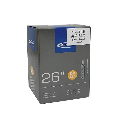 SCHWALBE ( シュワルベ ) チューブ 12A-DV ( 英式 40mm ) ハコ サイズ：12” 26x1.00 / 1.50