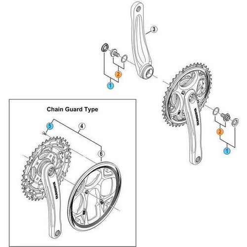 SHIMANO SMALL ( シマノ ) リペアパーツ FC-7710 クランク取付ボルト&ワッシャー 