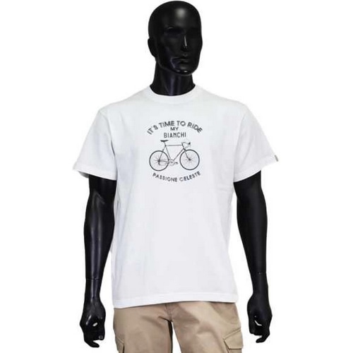 BIANCHI ( ビアンキ ) Ｔシャツ・カジュアルウェア バイクプリントＴシャツ ホワイト XL 