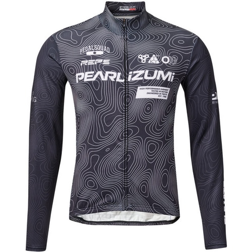 PEARL-IZUMI ( パールイズミ ) 長袖ジャージ B3455-BL プリント ジャージ(ワイドサイズ) パールブラック BM