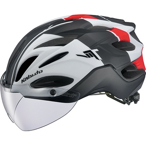 OGK KABUTO ( オージーケーカブト ) スポーツヘルメット VITT ( ヴィット ) G-1マットホワイト / レッド S/M (  55-58cm )
