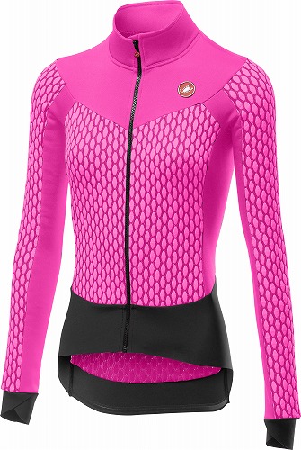 CASTELLI ( カステリ ) SFIDA women’s 長袖ジャージ FZ 022 ピンク フルオ M 