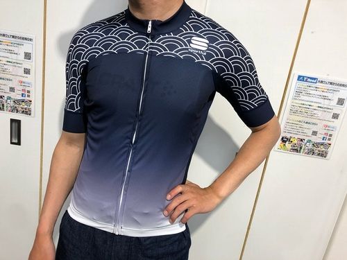  SPORTFUL ( スポルトフル ) 半袖ジャージ SEIGAIHA ( 青海波 ) ブラック / ホワイト S 