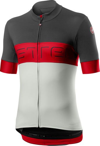  CASTELLI ( カステリ ) 半袖ジャージ PROLOGO VI JERSEY( プロロゴ VI ジャージ ) 302 ダーク グレー / レッド / シルバー グレー L 