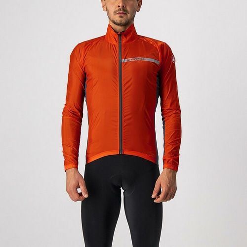  CASTELLI ( カステリ ) ジャケット 22SS SQUADRA STRETCH JACKET ( スクアドラ ストレッチ ジャケット ) 656F.レッド/D.グレー M 