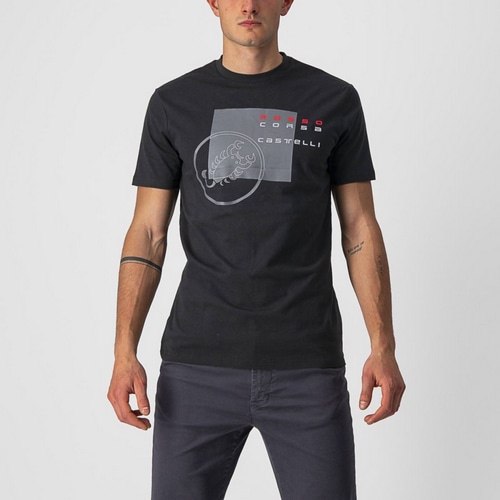 CASTELLI ( カステリ ) Ｔシャツ・カジュアルウェア MAURIZIO T ( マウリツィオ T ) 010 ブラック ダークグレー レッド L 