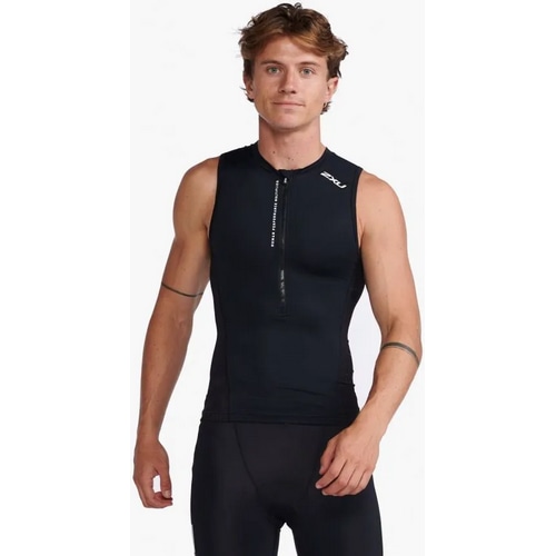 2XU ( ツータイムズユー ) トライアスロンウェア AERO TRI SINGLET ( エアロ トライ シングレット ) ブラック/ホワイト S