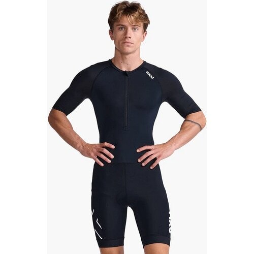 2XU ( ツータイムズユー ) トライスーツ CORE SLEEVED TRISUIT ( コア スリーブ トライスーツ ) ブラック/ホワイト M  | 自転車・パーツ・ウェア通販 | ワイズロードオンライン