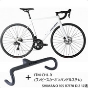 CORRATEC ( �R���e�b�N ) ���[�h�o�C�N R.T.CARBON ( RT �J�[�{�� ) 105 Di2 R7170 / WH-RS171 + ITM CH1R �����s�[�X�J�[�{���n���h���X�e�� �z���C�g/�l�C�r�[ 50 (�g���ڈ�165cm�O��)