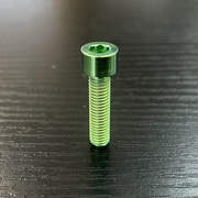 B TITANIUM ( ベータ チタニウム ) ディスクブレーキ本体 フラットマウント キャリパー フレーム固定ボルト ストレートキャップ リーフグリーン M5X42mm