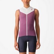 CASTELLI ( カステリ ) 半袖ジャージ SOLARIS SLEEVELESS JERSEY ( ソラリス スリーブレスジャージ ) ディープパープル/アイボリー L レディース