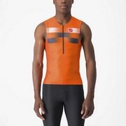 CASTELLI ( カステリ ) 半袖ジャージ FREE TRI 2 SLEEVELESS TOP ( フリー トライ 2 スリーブレス トップ ) ブリリアントオレンジ/ベルジャンブルー 3XL