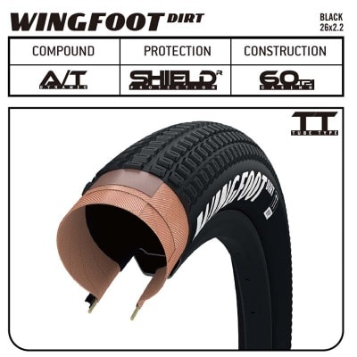 GOODYEAR ( グッドイヤー ) クリンチャータイヤ Wingfoot Dirt ( ウイングフット ダート) チューブド フォールディング  ブラック 26X2.2 ( 57-559 ) | 自転車・パーツ・ウェア通販 | ワイズロードオンライン