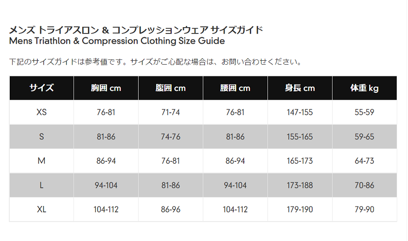 triathlonwear-sizechart