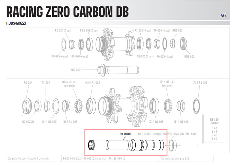 FULCRUM ( フルクラム ) リペアパーツ R0-101DB-E REAR HUB AXLE DB リアハブアクスル ディスクブレーキ |  自転車・パーツ・ウェア通販 | ワイズロードオンライン