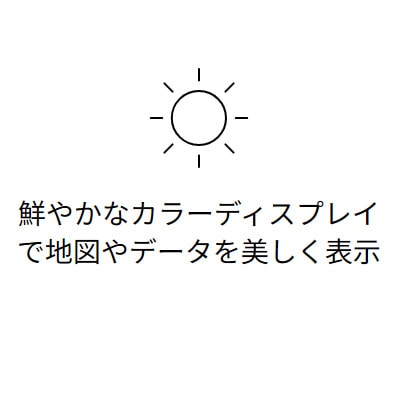 鮮やかなカラーディスプレイで地図やデータを美しく表示