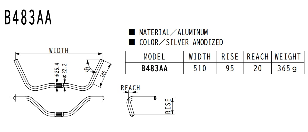 NITTO ( ニットー ) クロスバイク用（フラットハンドルバー） B483AA