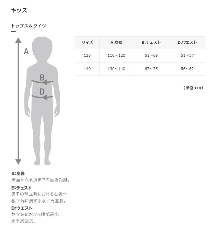 22fwキッズサイズ