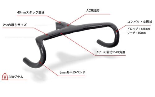 VISION ( ヴィジョン ) ロードバイク用ハンドルバー（ドロップハンドルバー） METRON 5D ACR EVO-L INTEGRATED (  メトロン 5D ACR エボ-L インテグレーテッド ) カーボン 110X400 | 自転車・パーツ・ウェア通販 | ワイズロードオンライン