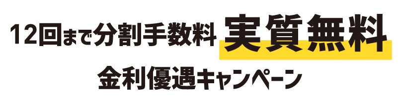 12回払いまでは分割手数料が実質無料 金利優遇キャンペーン